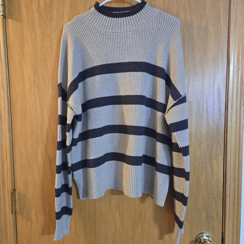 Violets And Roses Striped Sweater